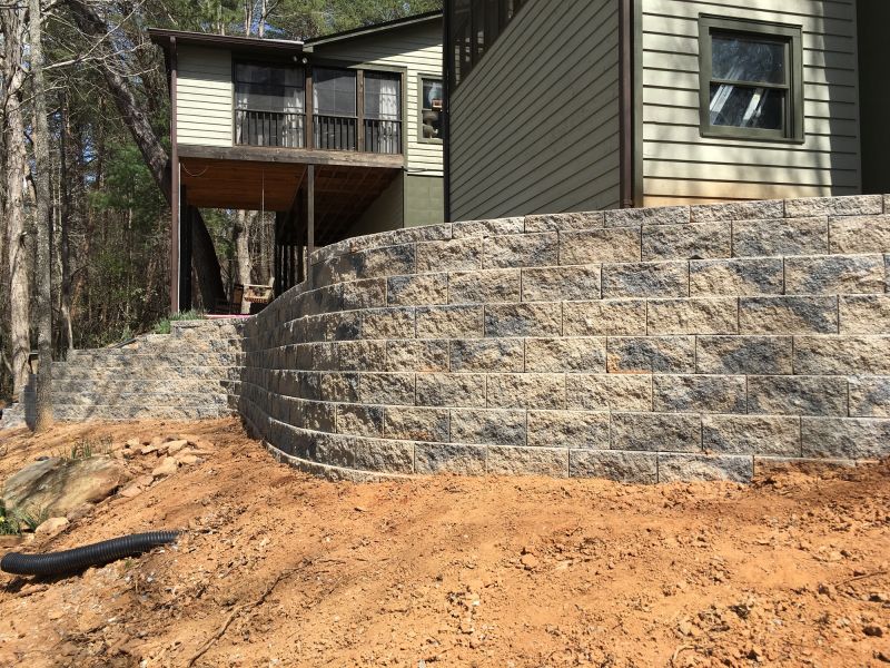 Retaining Wall Concrete Installation